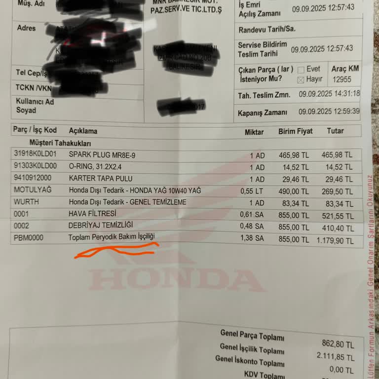 Kısa Sürede Yapılan Servis İçin Yüksek Ücret Ve İlgisiz Müşteri Hizmetleri