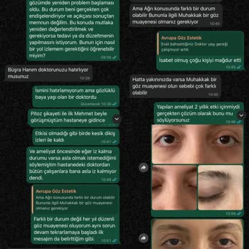 Göz Kapağı Ameliyatı Sonrası İzler Ve Sorunlar Çözülmedi, Ücret İadesi Talebim Var