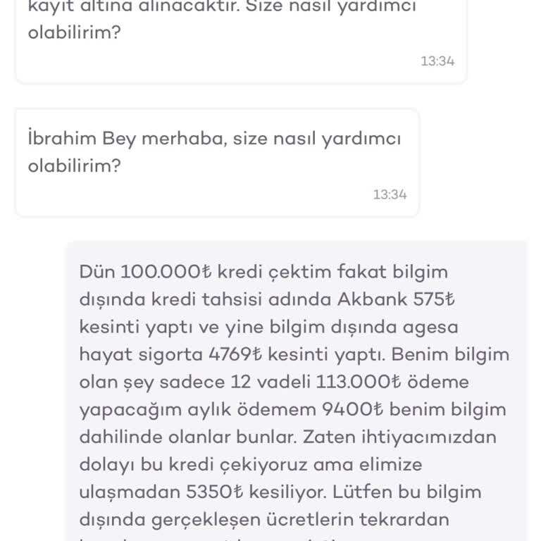 Akbank Kredi Başvurusunda Gizli Kesintiler Ve Yetersiz Müşteri Hizmeti