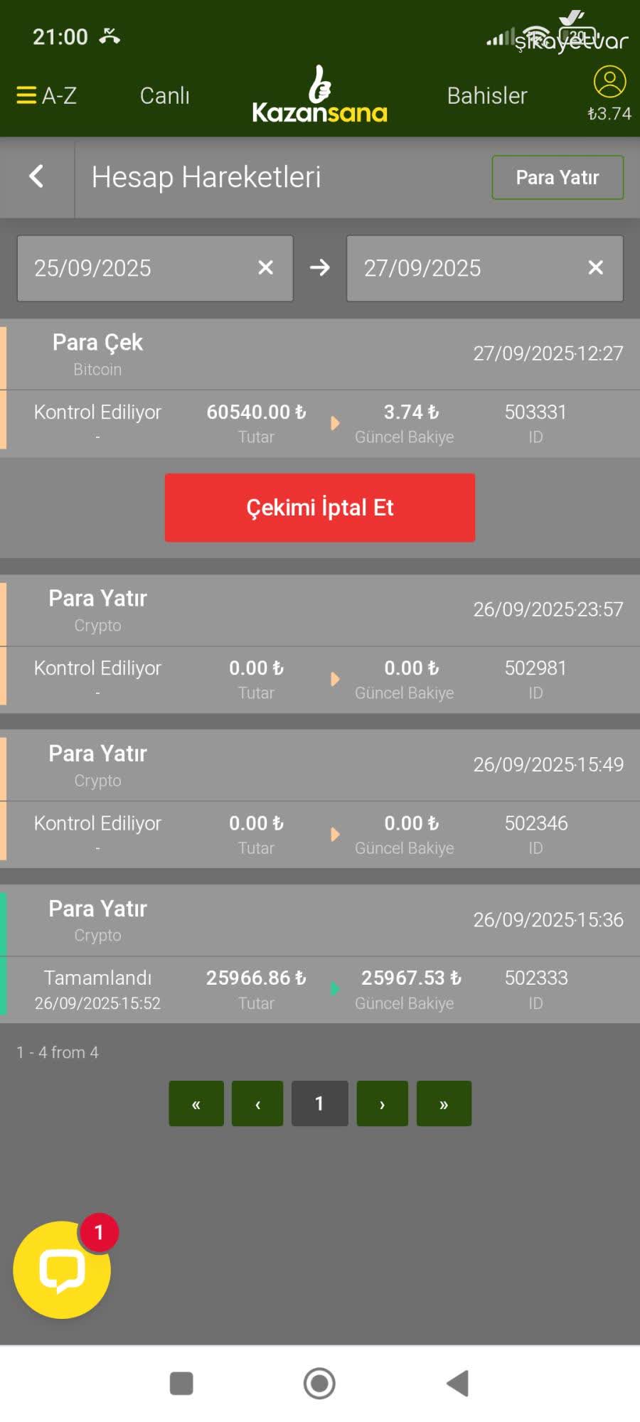 Bahis ve Bitcoin Şikayetleri - Şikayetvar