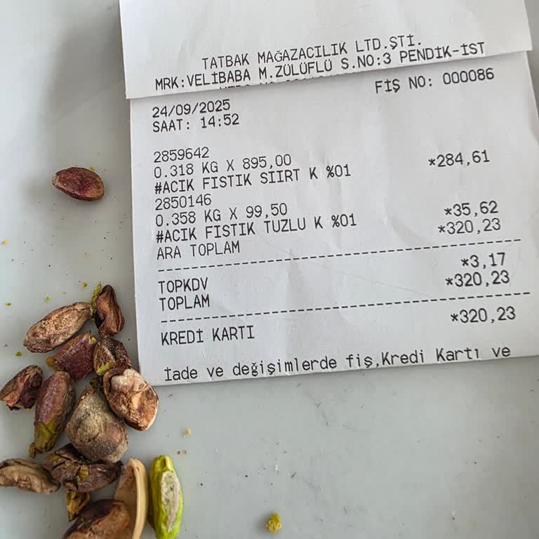 Tatbak Cevizli Şubesi'nden Aldığım Bayat Ve Kalitesiz Antep Fıstığı Hayal Kırıklığı Yarattı