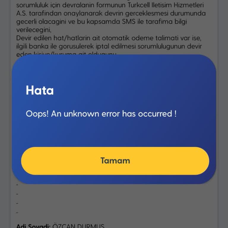 Mobil Uygulamada Esnek Devir İşlemi Hatası Ve Yetersiz Destek