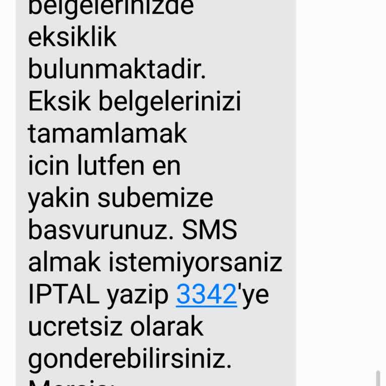 Garanti BBVA'dan Hesabım Olmadan Sürekli Eksik Belge SMS'i Alıyorum