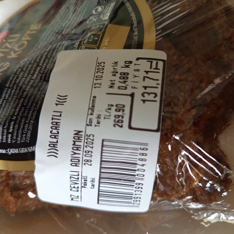 Çağdaş Marketler Satın Aldığım Çiğ Köftede Yoğun Deterjan Kokusu Nedeniyle İade Talebim Var