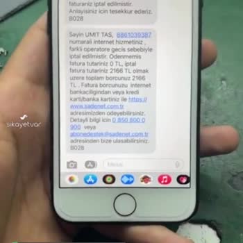 Sadenet Kesinlikle Hizmeti Vermemiştir, 2166 TL Bana Toplam Borç Çıkardı!