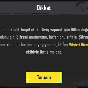 Satın Alma İşlemi Yaptım Mail Şifre Verdiler PUBG'de Giriş Yapmıyor