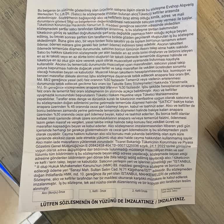 Sözleşmede Yer Alan İade Hakkım Mağaza Tarafından Reddedildi