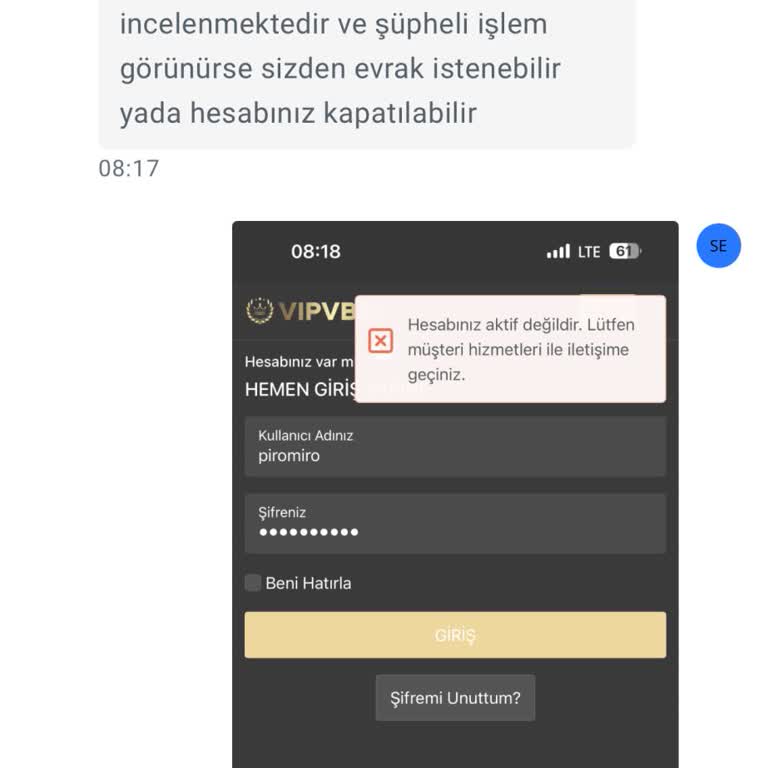 Vipvbet Hesabım Kapatıldı Param Çekilmedi Detay Verilmedi