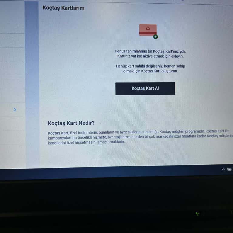 Kampanya Hakkı Olan 250 TL Hediye Puanım Yüklenmedi, Koçtaş Kartım Sisteme Tanımlanmadı