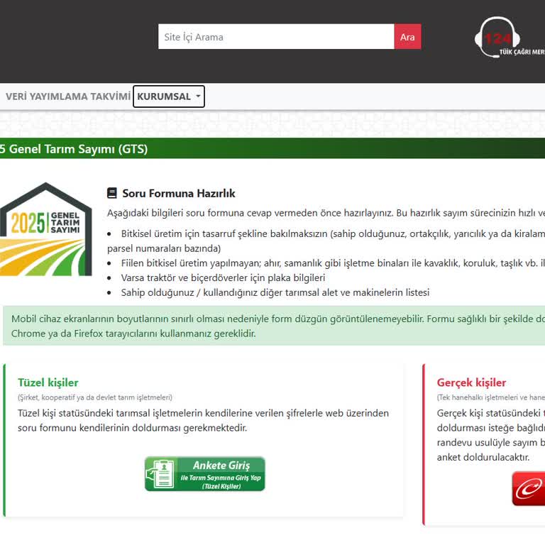 Türkiye İstatistik Kurumu Tarım Anketinin Yanlış Kişilere Gönderilmesi