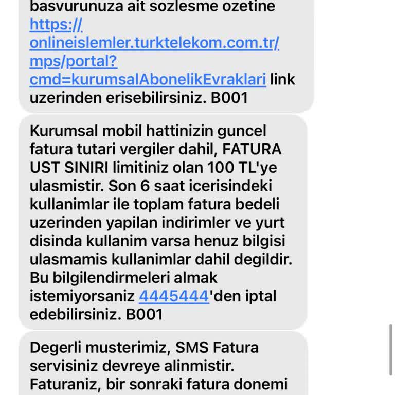 Aktif Aboneliğim Yokken Sürekli Kurumsal SMS Gelmesi Ve Çözüm Sunulmaması