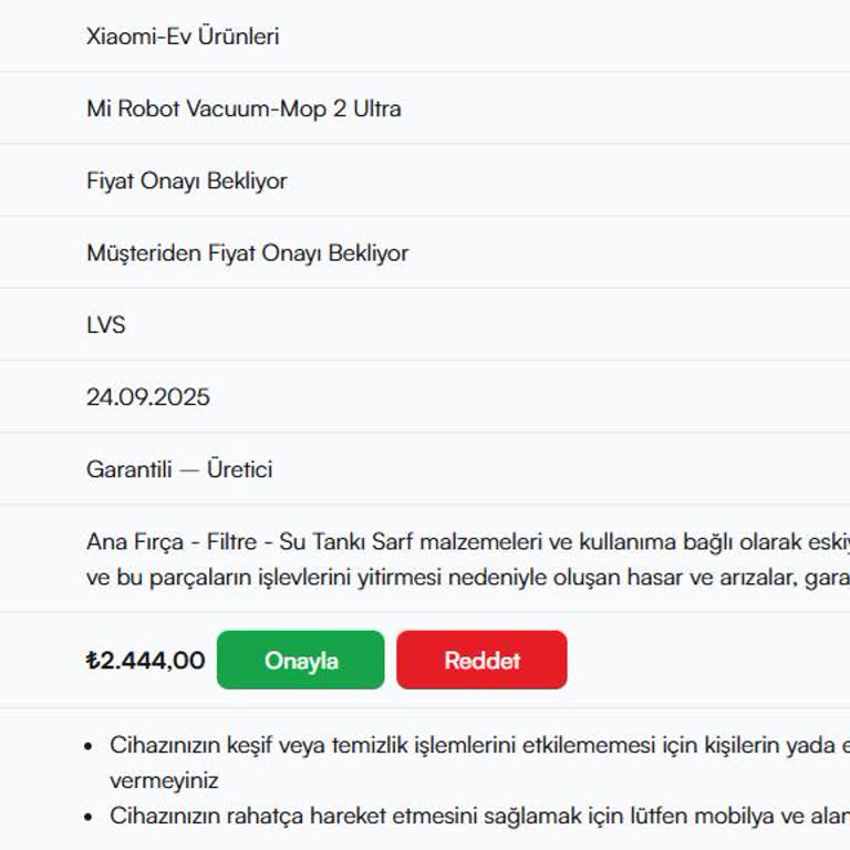 Arızalı Robot Süpürgeye Çözüm Sunulmuyor, Yüksek Servis Ücreti Talep Ediliyor