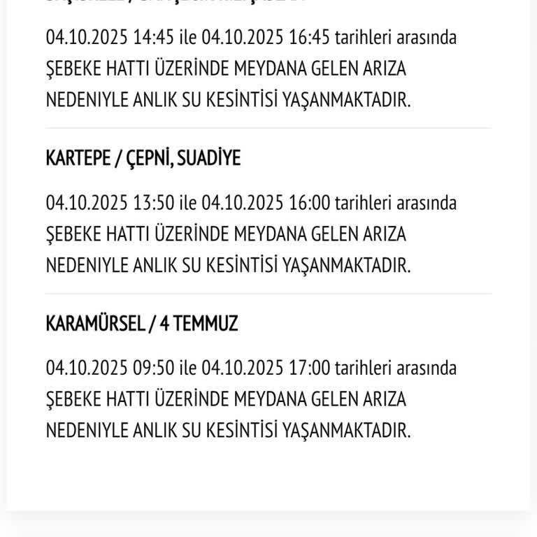 Kocaeli Karamürsel'de Sürekli Ve Bilgilendirmesiz Su Kesintisi Mağduriyeti