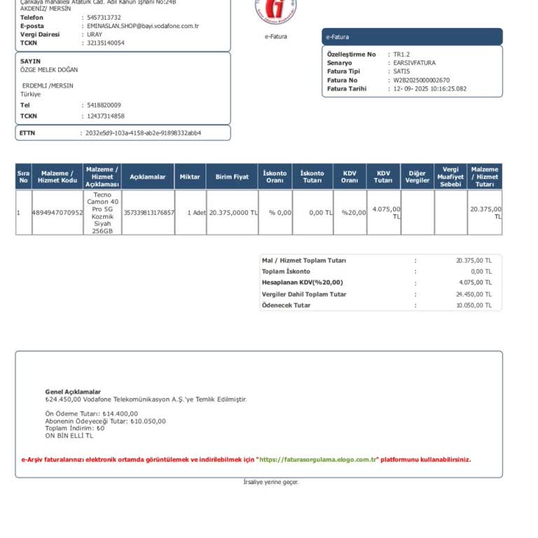 Vodafone Şubesinden Alınan Telefonda Usulsüz Satış Ve Eksik Ürün Teslimatı