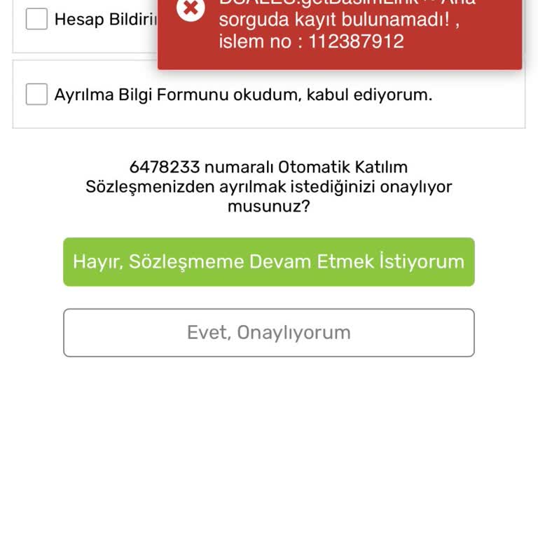 Sigorta İptalinde SMS Onayı Alınamıyor Ödeme İşlemlerim Aksıyor