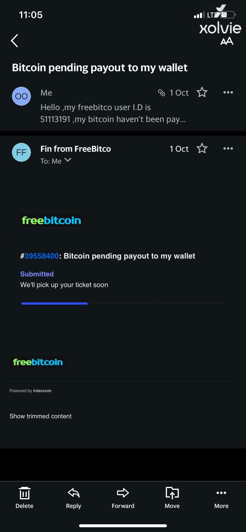 Freebitco FreeBitco.in Withdrawal Stuck - Pending Payout, No Support  Response - Xolvie
