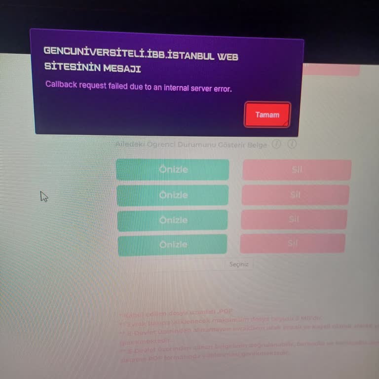 İBB Genç Üniversiteli Bursu Başvurusunda Sistem Hatası Nedeniyle İşlem Yapılamıyor