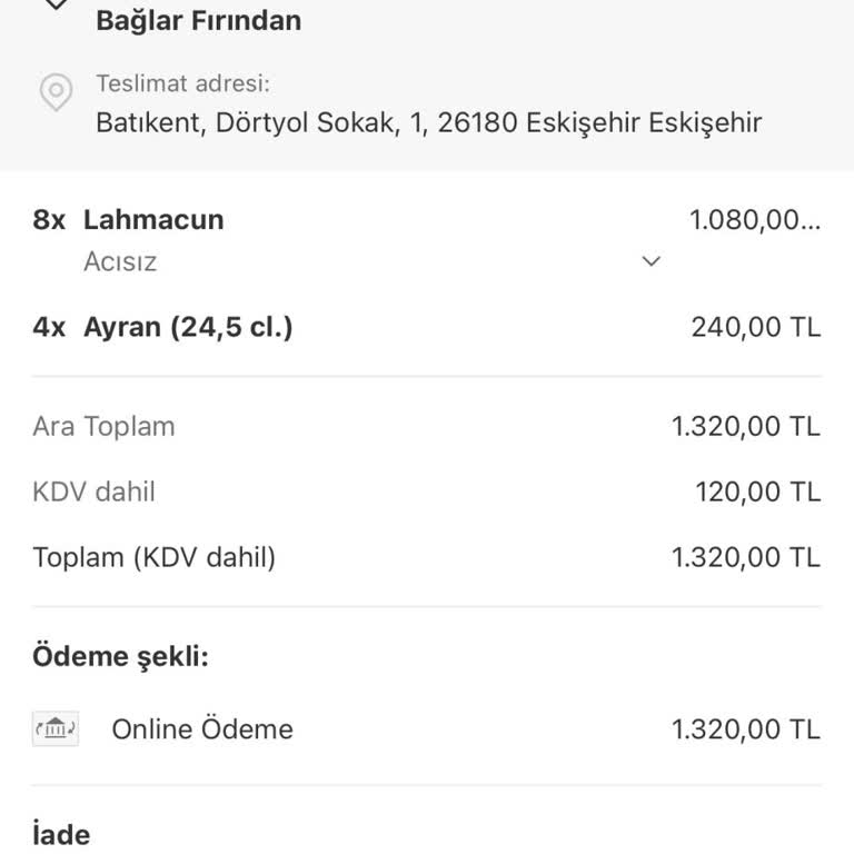 Yemeksepeti Üzerinden Verilen Siparişin Ücreti 5 Ay Geçmesine Rağmen İade Edilmedi