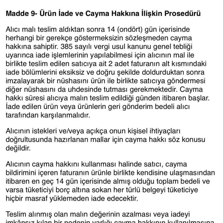 Yasal İade Hakkım Reddedildi, Ücretimin İadesini İstiyorum