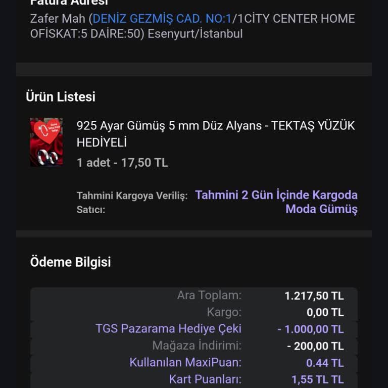 Vaat Edilen Hediye Yüzük Gönderilmedi