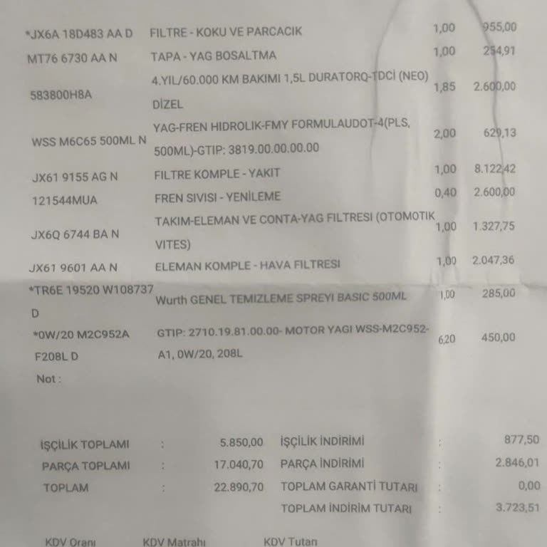 Ford Yetkili Serviste Tanımlı İndirimin Eksik Uygulanması Ve Mağduriyet