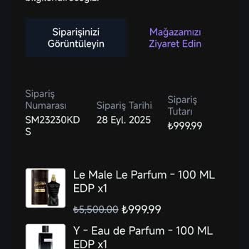 Lozy Parfüm Yanlış Ürünler Gönderildiği İçin 1000 TL’nin İade Edilmesini İstiyorum