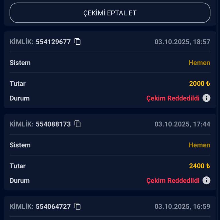 Para Çekme Talebim Reddedildi Canlı Destekten Engellendim