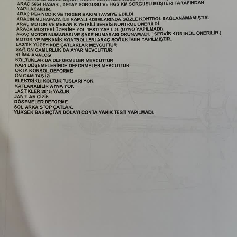 Ekspertiz Raporunda Eksiklik Ve Müşteri Hizmetlerinde İlgisizlik!