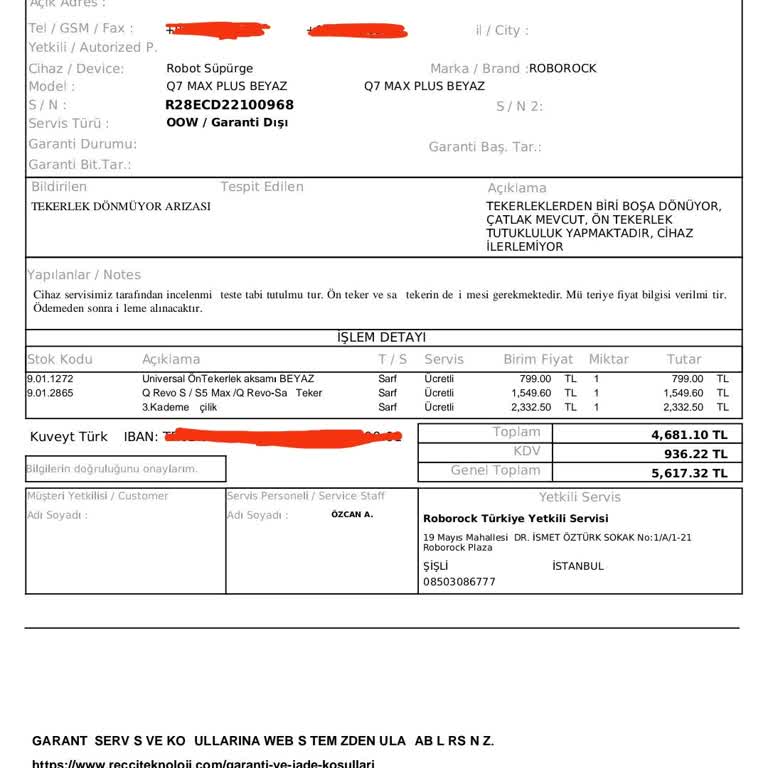 Türkiye Garantili Denilen Üründe Arıza Sonrası Destek Ve İade Taleplerim Karşılanmadı