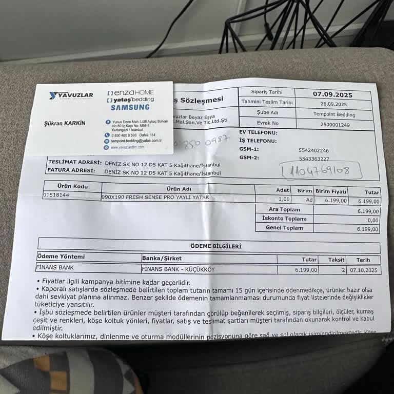 Yataş'tan Sipariş Edilen Yatak Bir Aydır Teslim Edilmedi, Mağdurum!