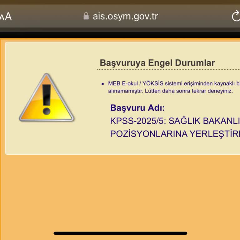 KPSS Tercihlerinde Eğitim Bilgilerinin Yöksis'ten Alınamaması Nedeniyle Tercih Yapılamıyor