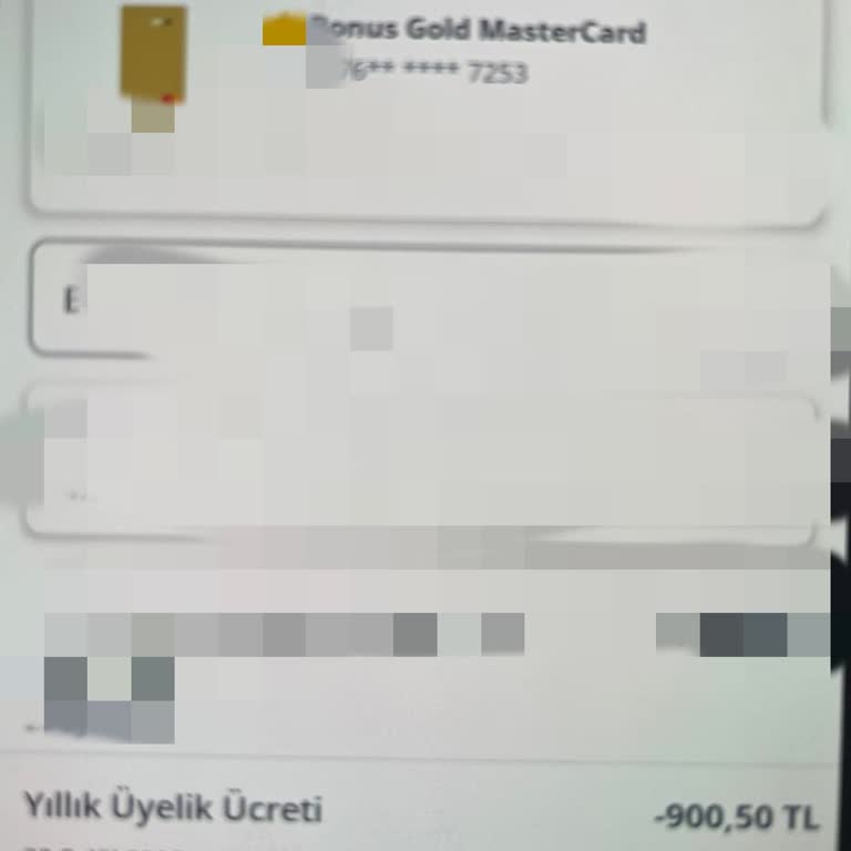 Kullanılmayan Kredi Kartı İçin Alınan Yıllık Aidatın İadesini Talep Ediyorum