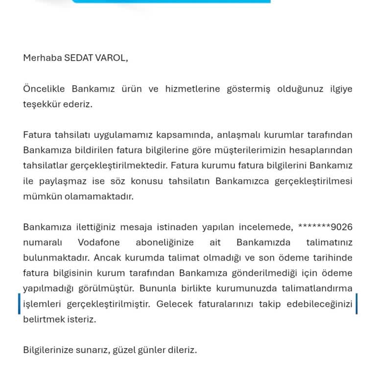 Otomatik Ödeme Talimatı Sorunu Çözülemiyor