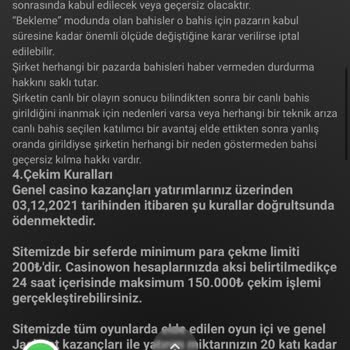 Casinowon’da Çekim Talebim Defalarca Reddedildi, Bilgi Verilmiyor