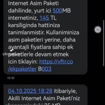 Vodafone Hatalı Aşım Uyarısı, Haksız Ücretlendirme!