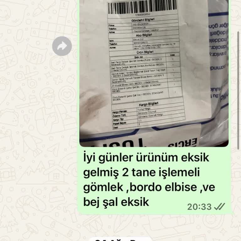 Eksik Ürünler Ve İade Talebim Karşılanmadı