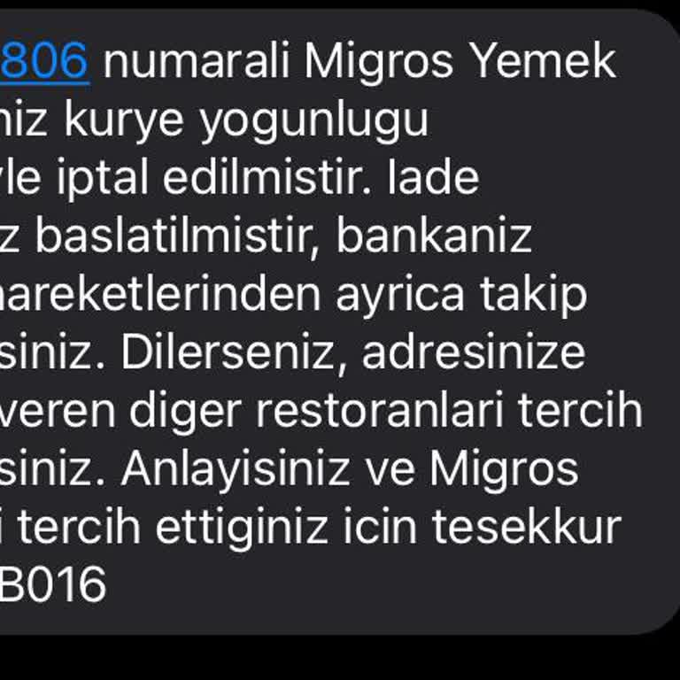 Migros Uygulamasında İade Edilen Ödeme Hesabıma Geçmedi