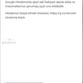 Google Hesabı Aktive Edin!