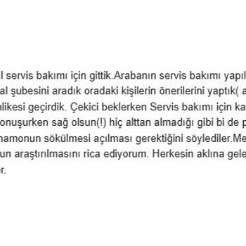 Bakım Sonrası Arızalanan Araç Ve Yetersiz İnceleme Süreci
