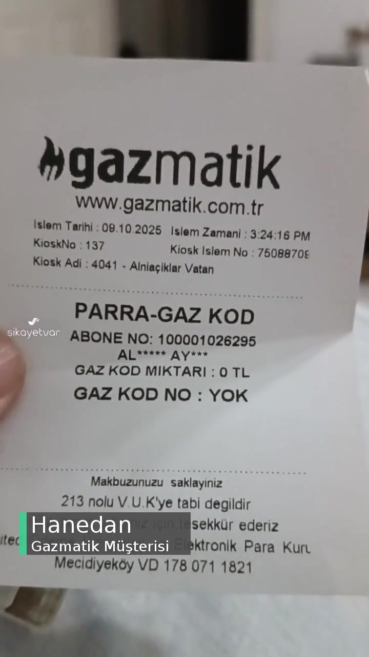 Gazmatik Gaz Aldım. Kod Hatası Verdi. Yüklemiyor! videonun kapak resmi