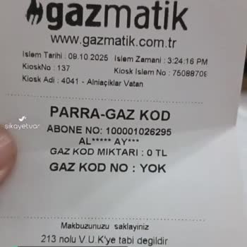 Gazmatik Gaz Aldım. Kod Hatası Verdi. Yüklemiyor!