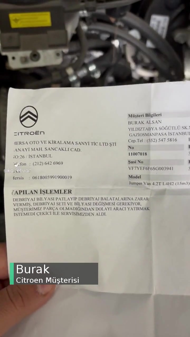 Citroen Mersa Yetkilisi Servis Hatası videonun kapak resmi