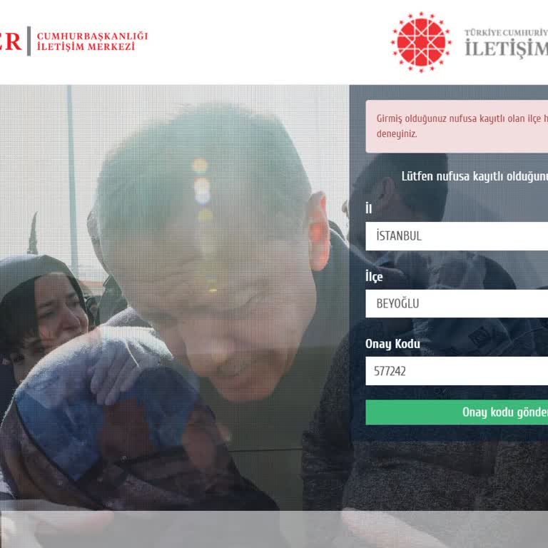 CİMER Sistem Hatası Nedeniyle Nüfus Kayıt Bilgilerim Kabul Edilmiyor