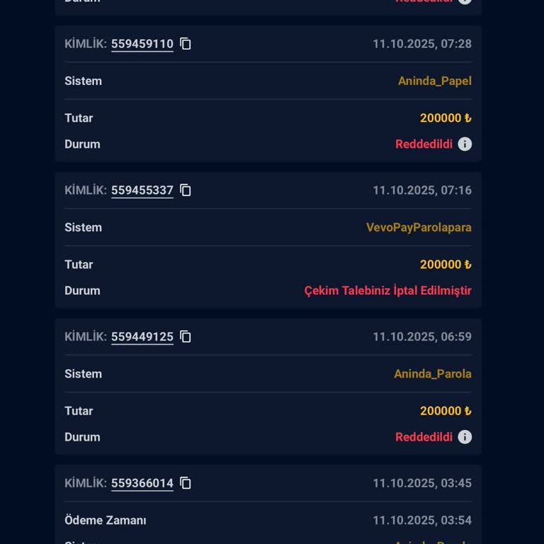 Parolapara İle Para Çekme Taleplerim Sürekli Reddediliyor, Çözüm Sunulmuyor