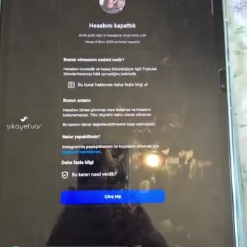 Instagram Hesabım Kapatıldı