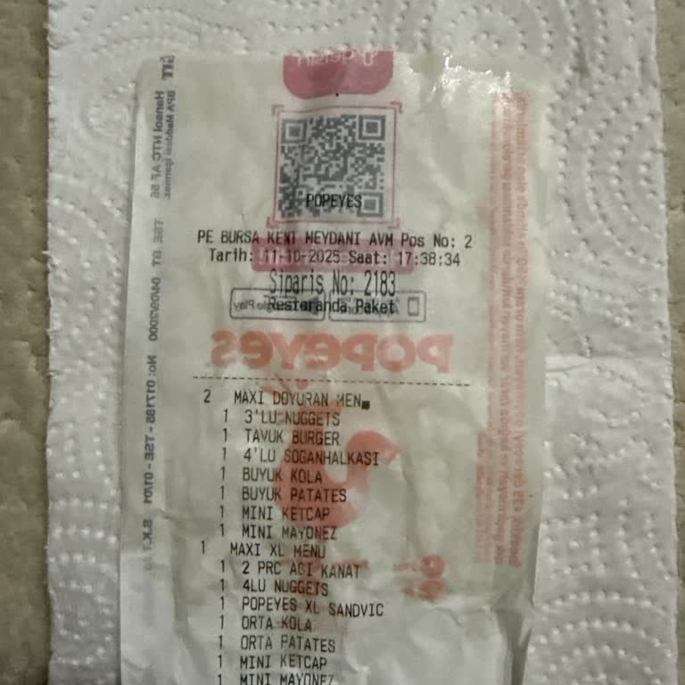Popeyes Kent Meydanı Şubesinde Tekrarlayan Eksik Ürün Ve İlgisiz Çalışan Sorunu