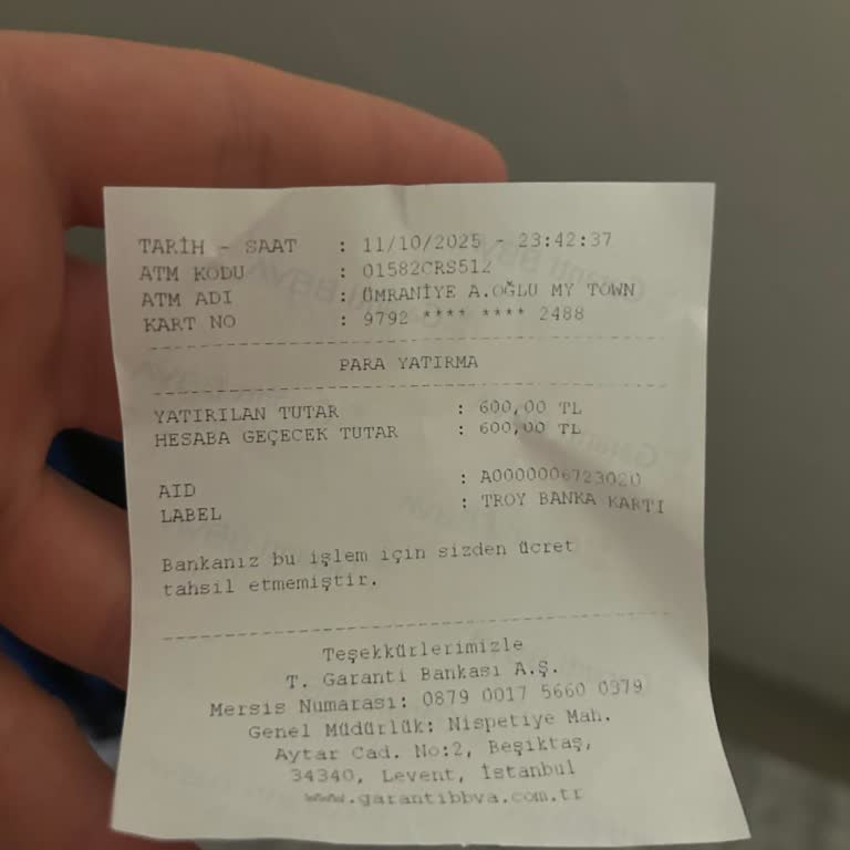ATM'de Yatırılan 600 TL Hesabıma Geçmedi, Acil Çözüm Bekliyorum