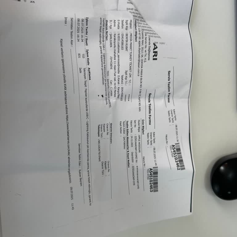 Kısa Sürede Arızalanan Apple Uzantı Kablosu İçin Değişim Veya İade Talebi