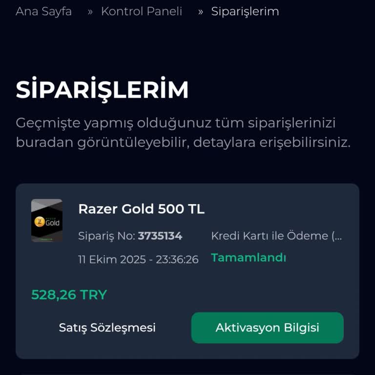 Kullanılmış Razer Gold Kodu Satıldı, Mağduriyetim Giderilmiyor!