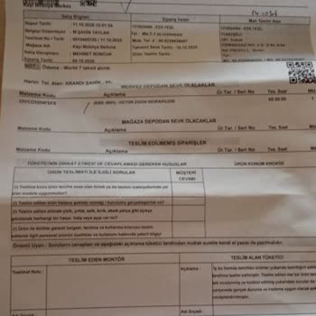 Teslim Edilen Sehpa Hatalı Ve Teşhir Ürün Şüphesi